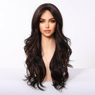 Dark Brown Wig Caramel Highlights Wig - MARKETPLACE - Milk & Honey Wigs