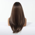 Dark Brown With Highlights Fringe Wig - MARKETPLACE - Milk & Honey Wigs
