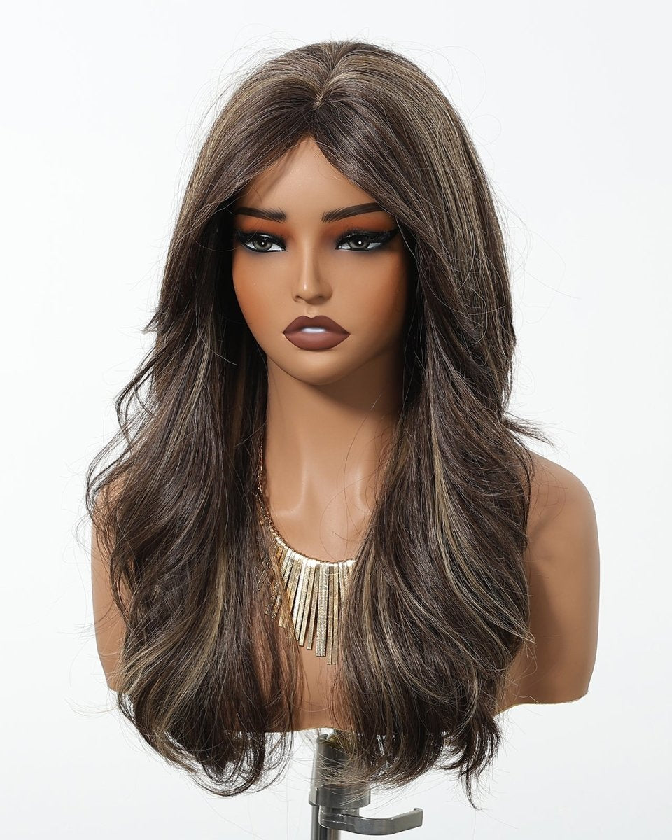 Dark Chocolate Brown with Honey Highlights Wig - MARKETPLACE - Milk & Honey Wigs