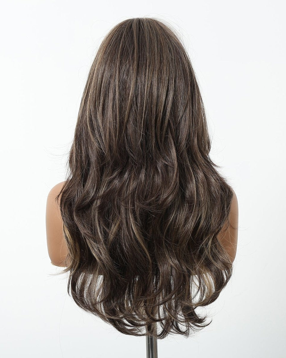 Dark Chocolate Brown with Honey Highlights Wig - MARKETPLACE - Milk & Honey Wigs