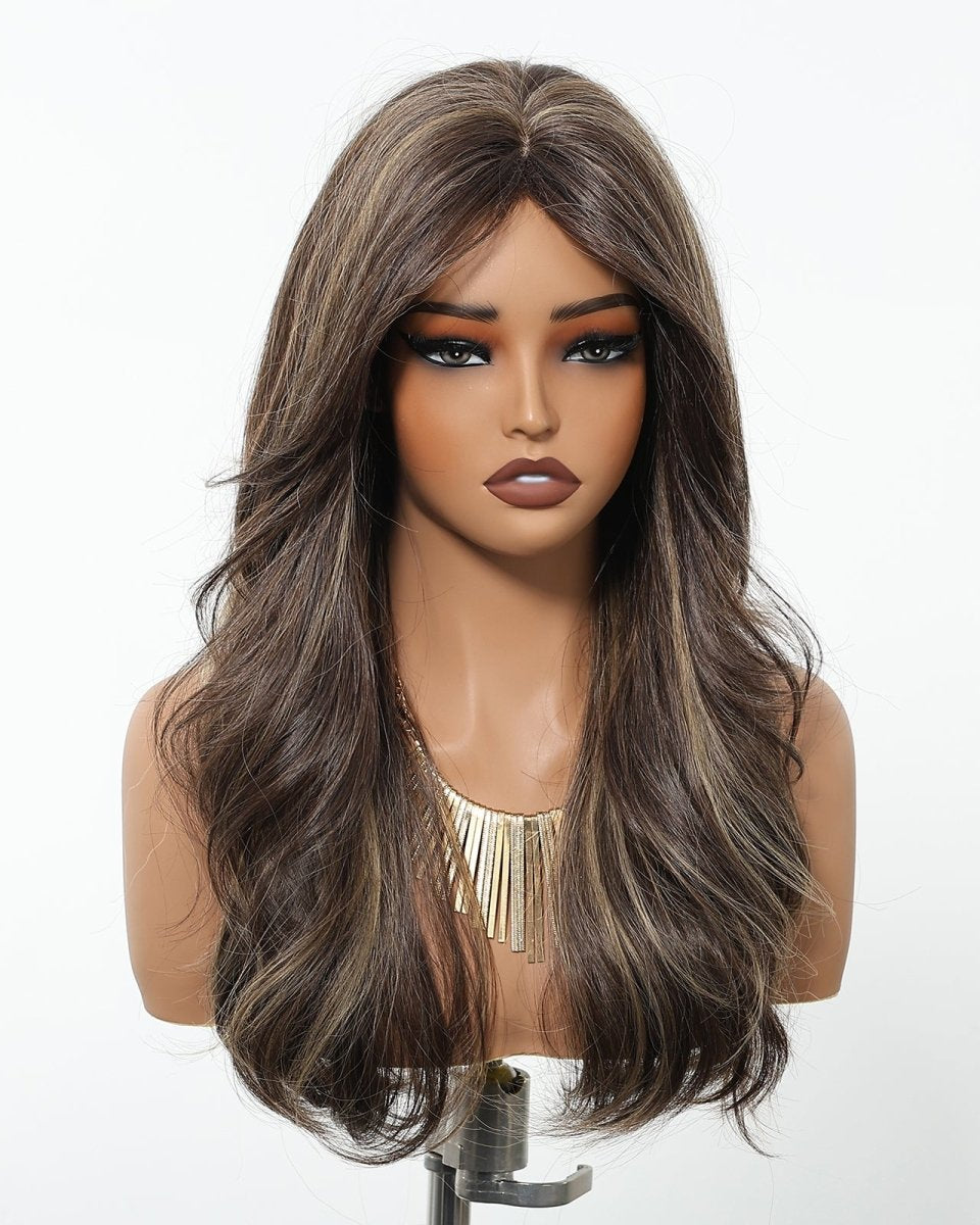 Dark Chocolate Brown with Honey Highlights Wig - MARKETPLACE - Milk & Honey Wigs