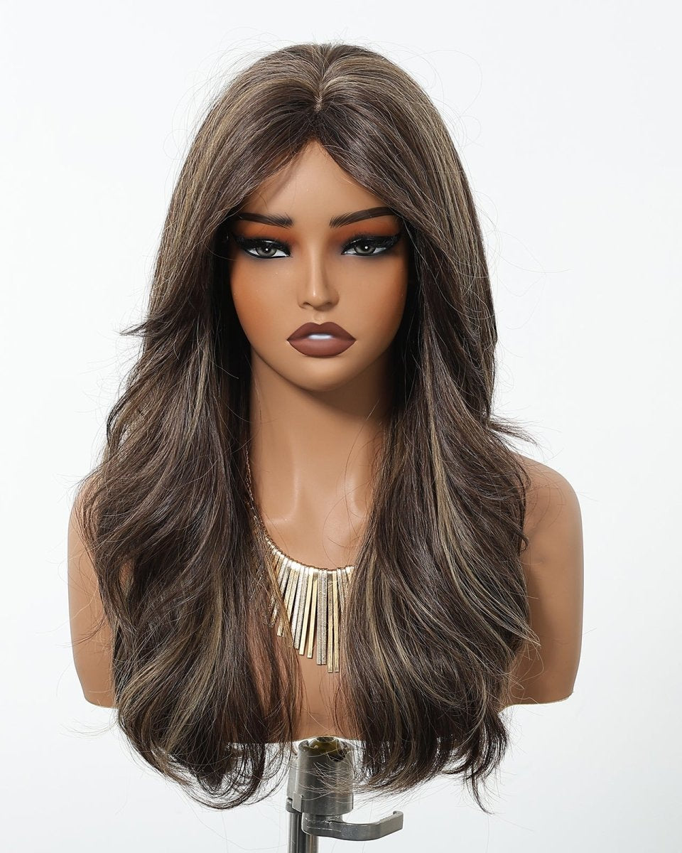 Dark Chocolate Brown with Honey Highlights Wig - MARKETPLACE - Milk & Honey Wigs