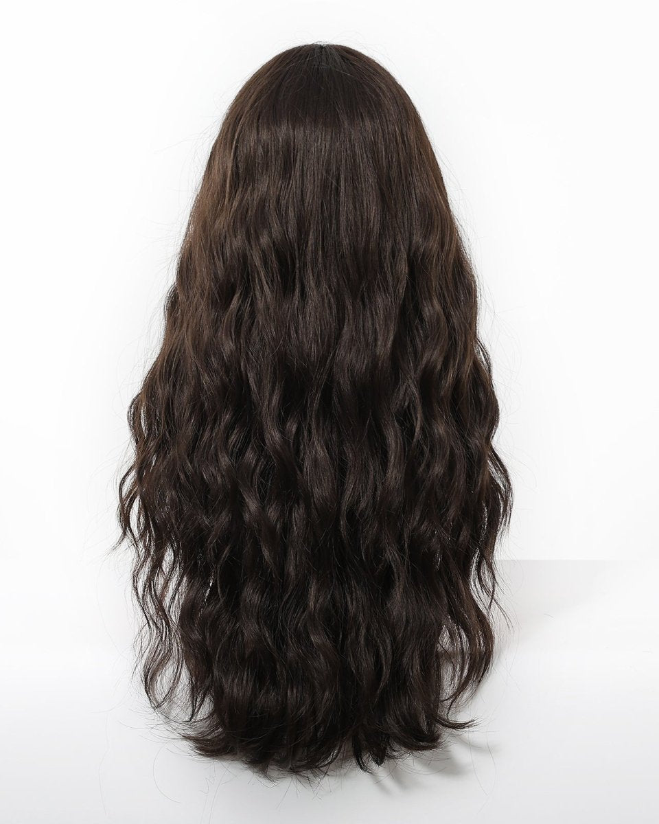 Dark Chocolate Wavy Wig with Full Fringe - MARKETPLACE - Milk & Honey Wigs