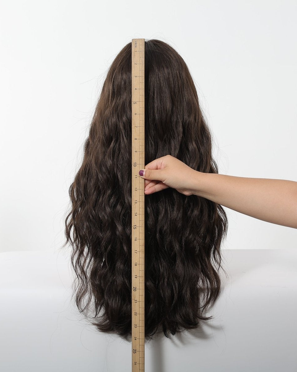 Dark Chocolate Wavy Wig with Full Fringe - MARKETPLACE - Milk & Honey Wigs