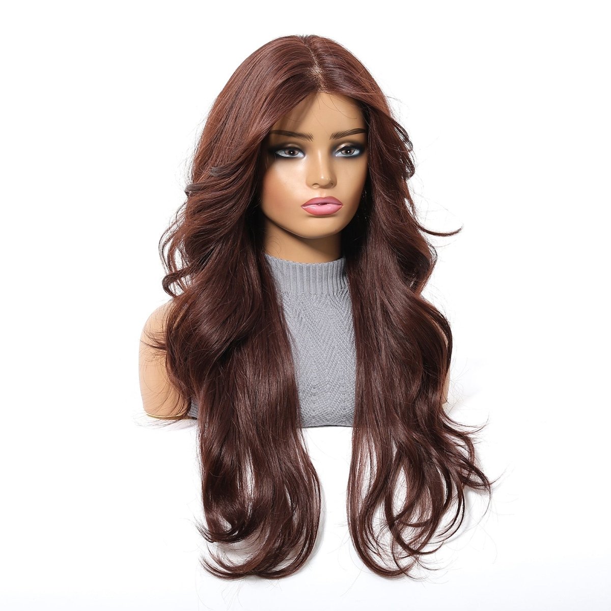 Dark Copper Brown 13x6 Lace Front Wig - MARKETPLACE - Milk & Honey Wigs