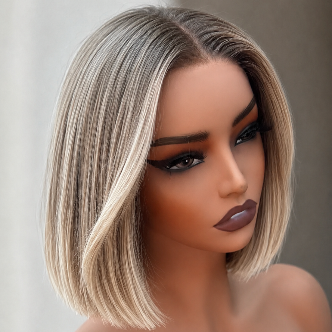 PAYTON lived in blonde human hair lace front bob wig | Milk & Honey Wigs