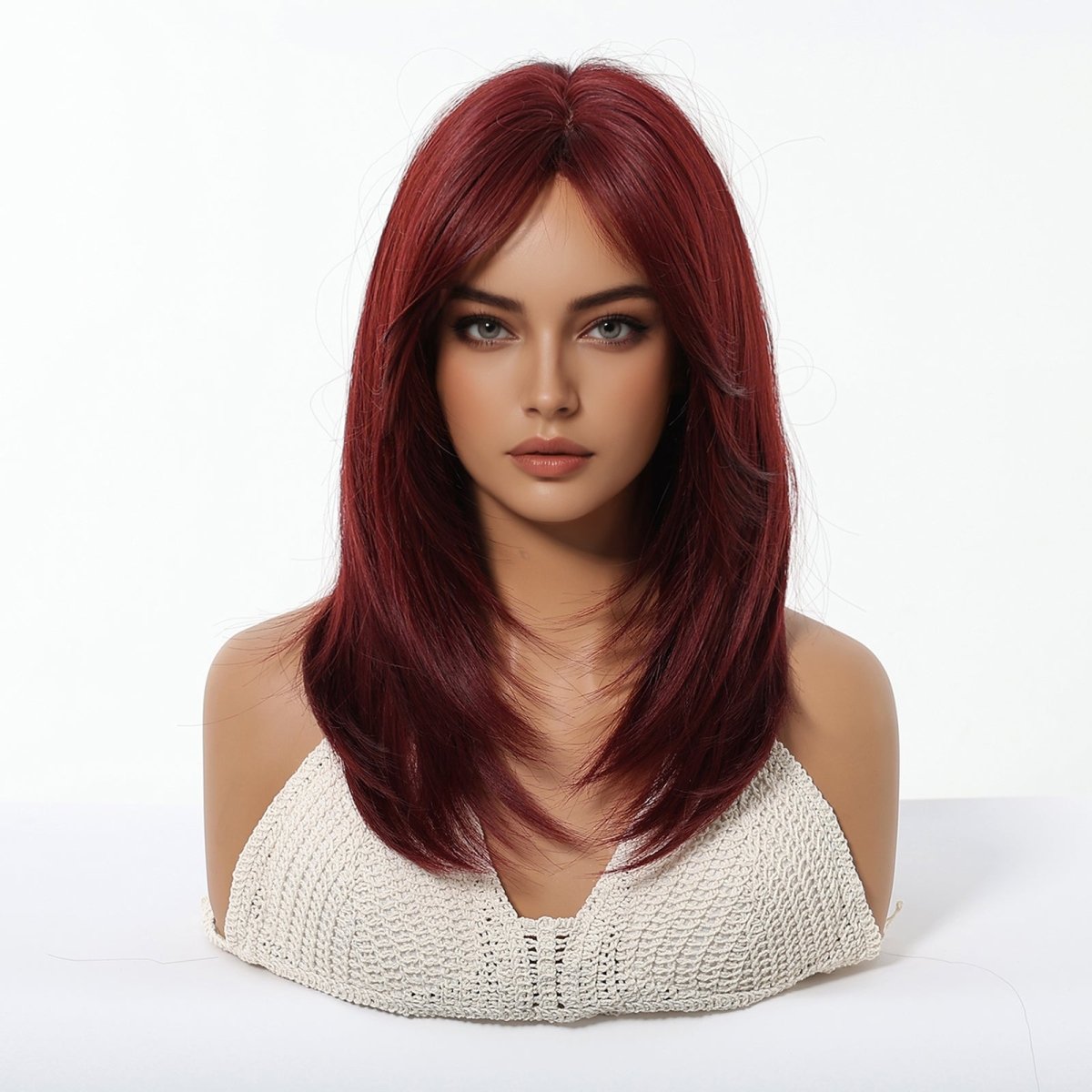 Deep Burgundy Red Layers Wig - MARKETPLACE - Milk & Honey Wigs