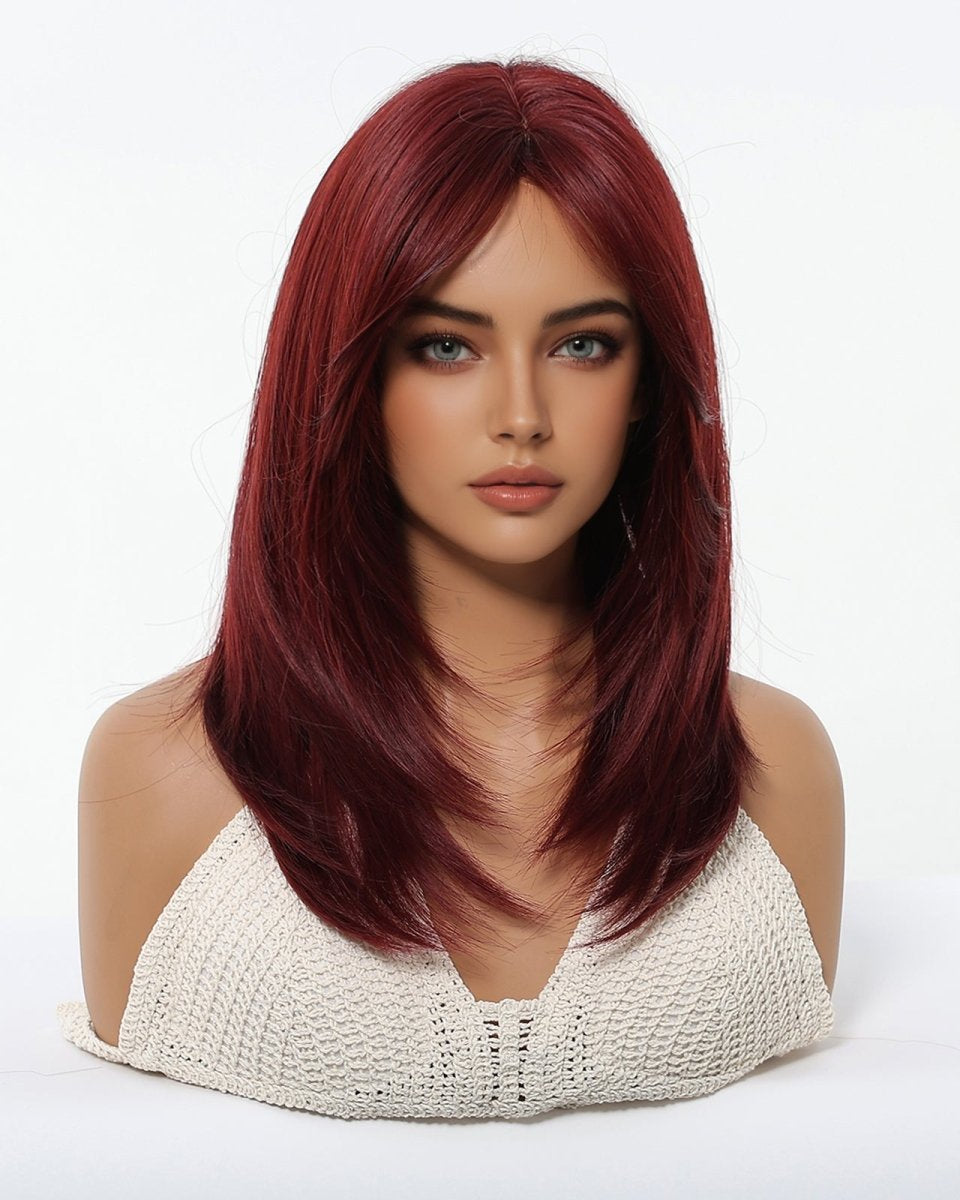 Deep Burgundy Red Layers Wig - MARKETPLACE - Milk & Honey Wigs