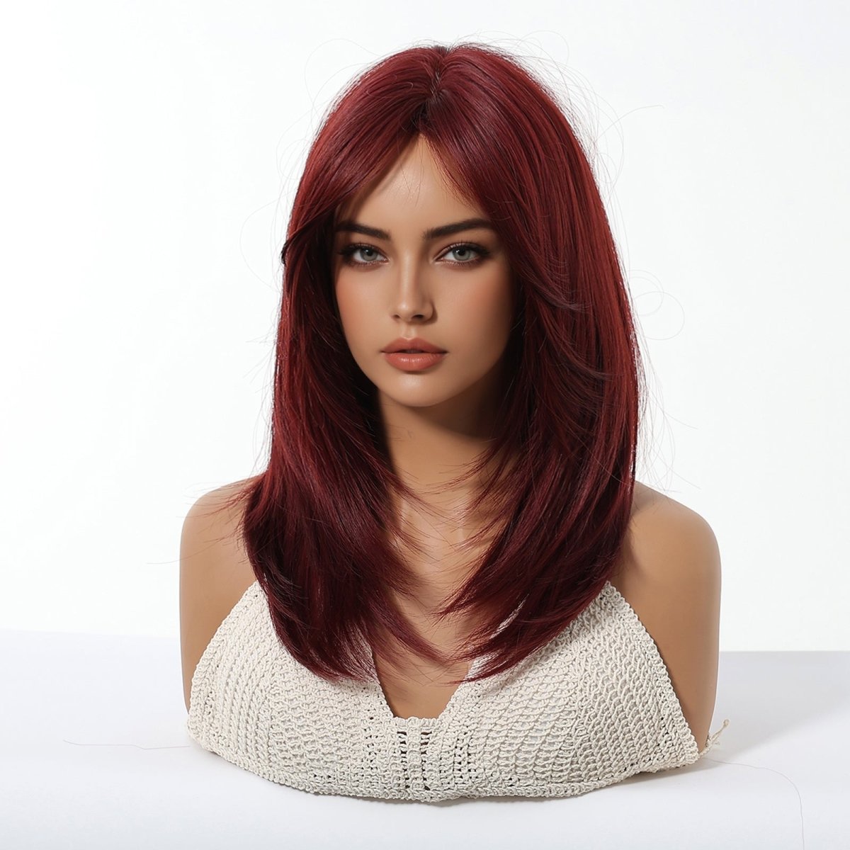 Deep Burgundy Red Layers Wig - MARKETPLACE - Milk & Honey Wigs