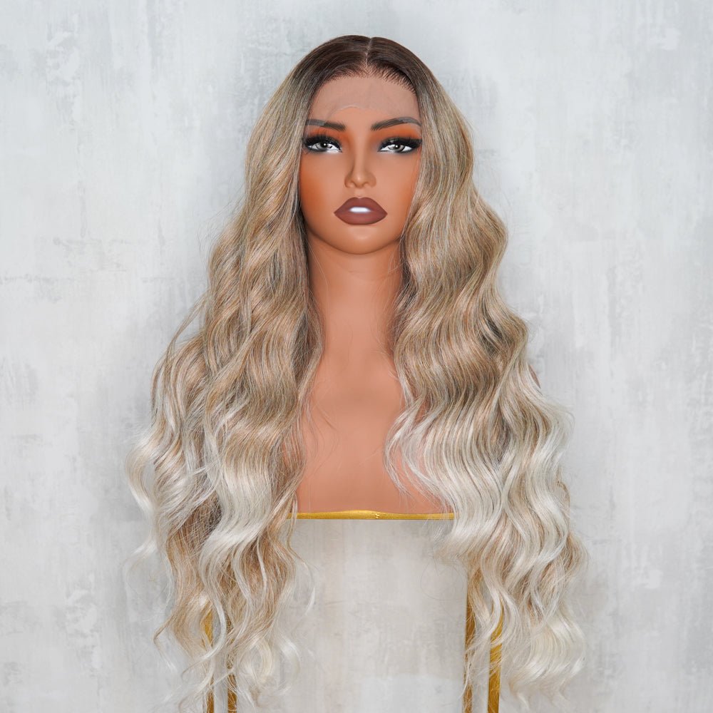 DELILAH Honey Ombre Blonde 13x6 30" Lace Front Wig - Milk & Honey Wigs