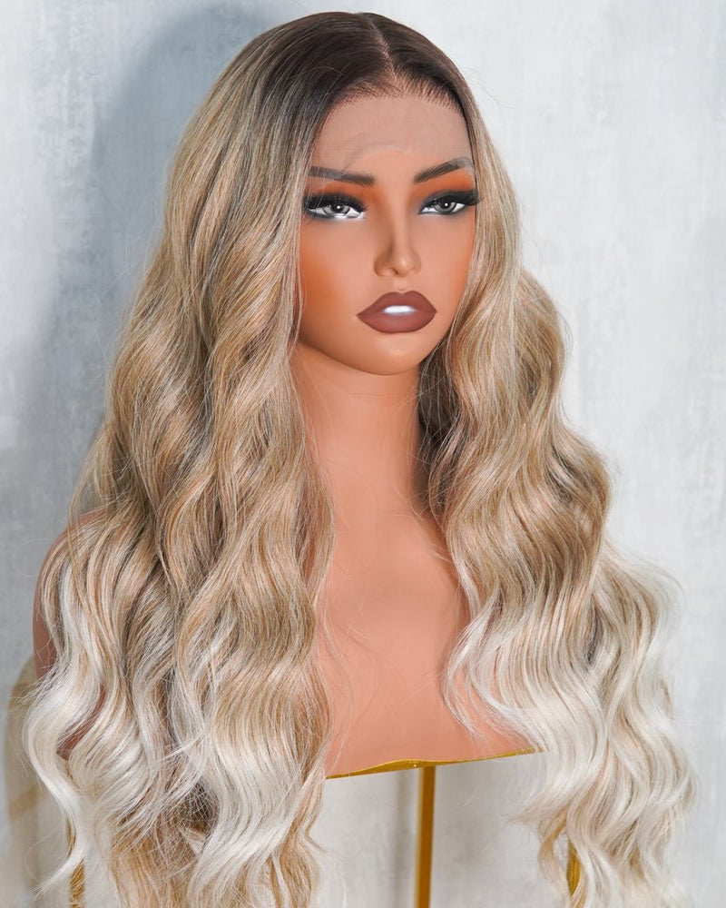 DELILAH Honey Ombre Blonde 13x6 30" Lace Front Wig - Milk & Honey Wigs