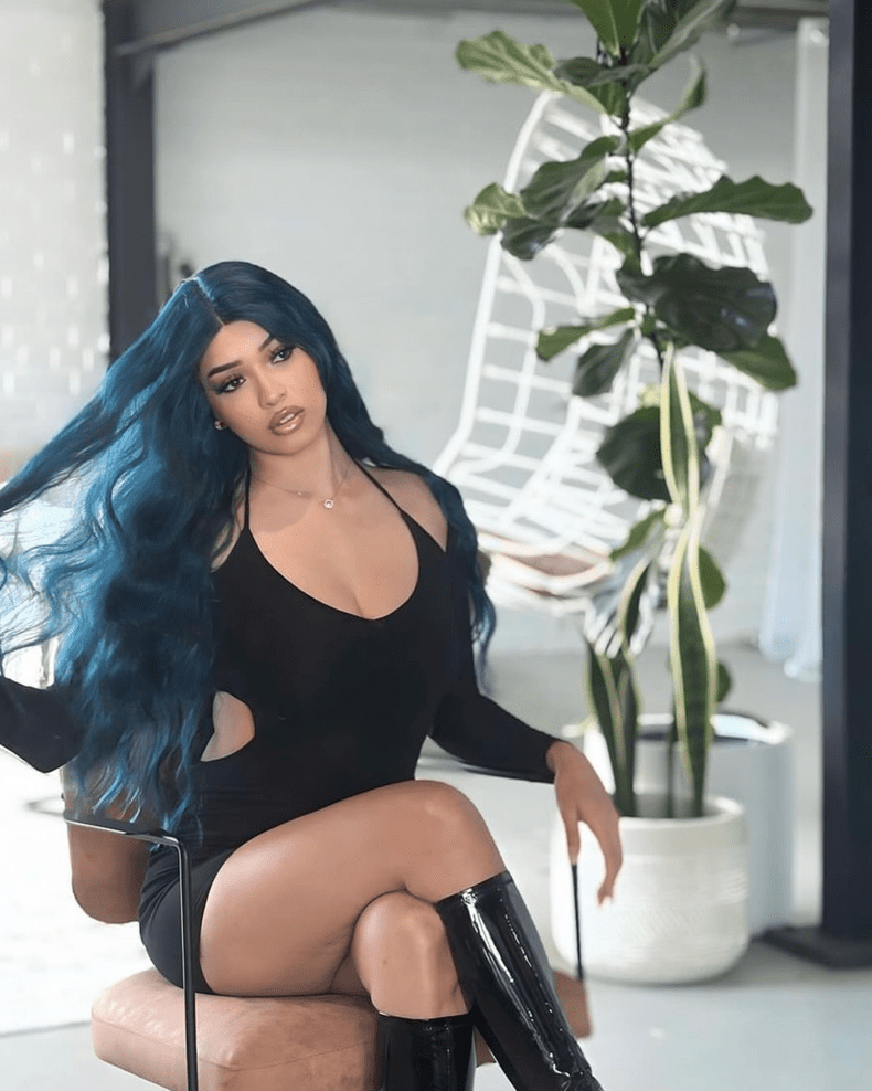 DELILAH Teal Blue 30" Lace Front Wig - Milk & Honey Wigs