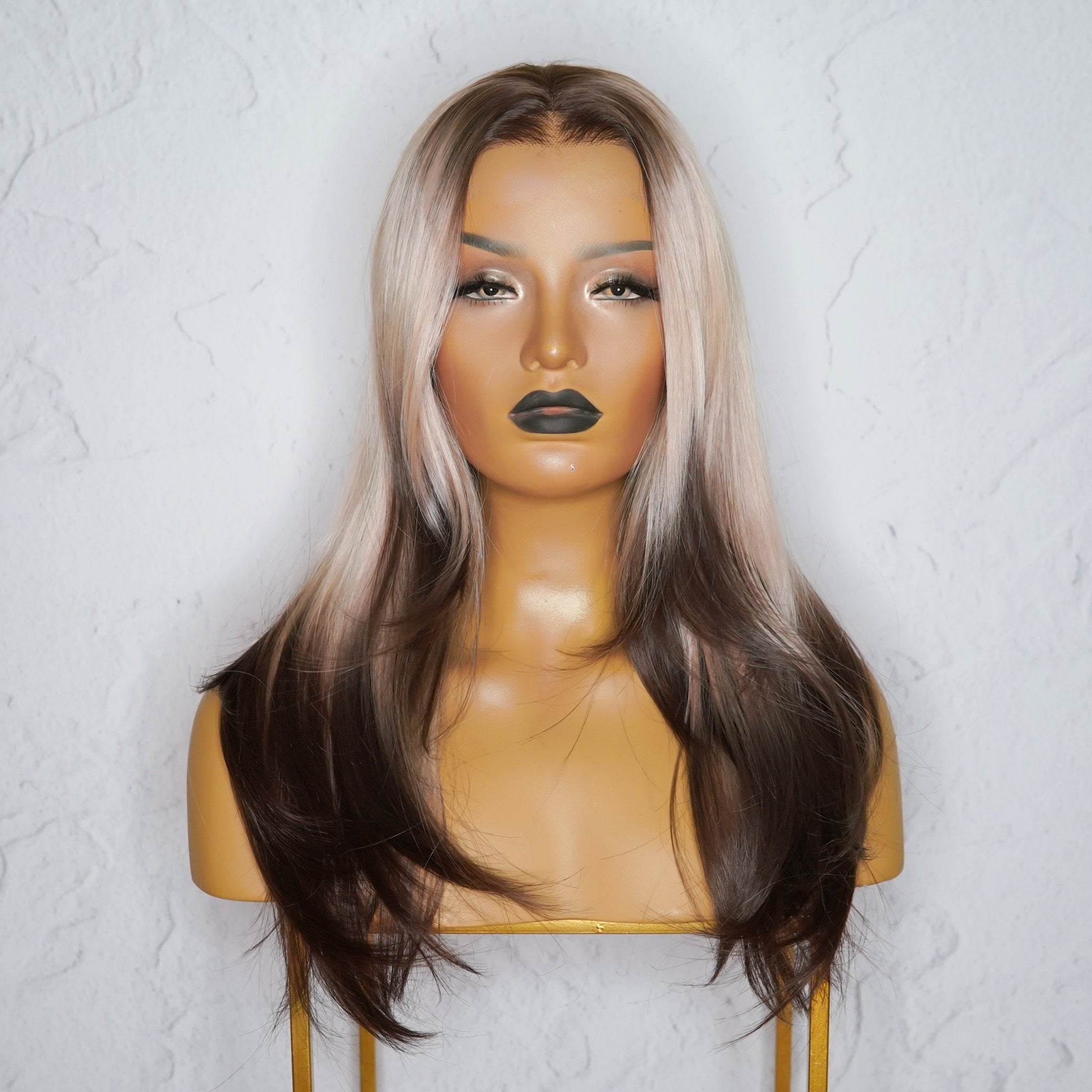 DOLLY Blonde to Dark Brown Ombre Lace Front Wig - Milk & Honey Wigs