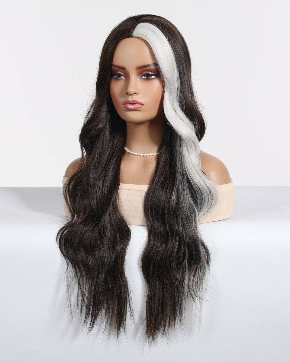 Ebony Waves with Front Platinum Highlights Wig - MARKETPLACE - Milk & Honey Wigs