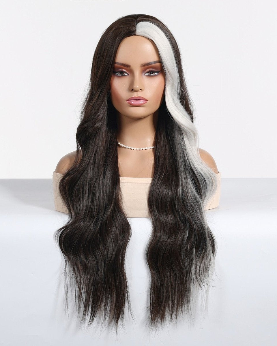 Ebony Waves with Front Platinum Highlights Wig - MARKETPLACE - Milk & Honey Wigs