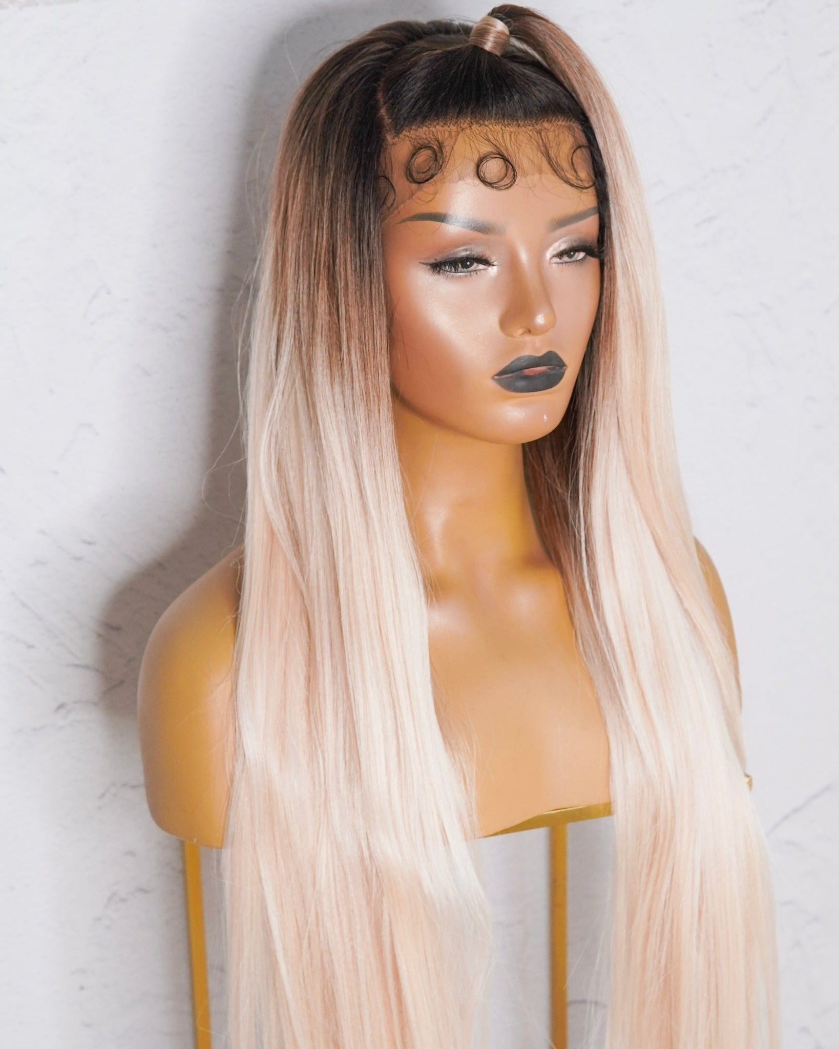 ESTELLE Brown Ombre Up Do Lace Front Wig - Milk & Honey Wigs