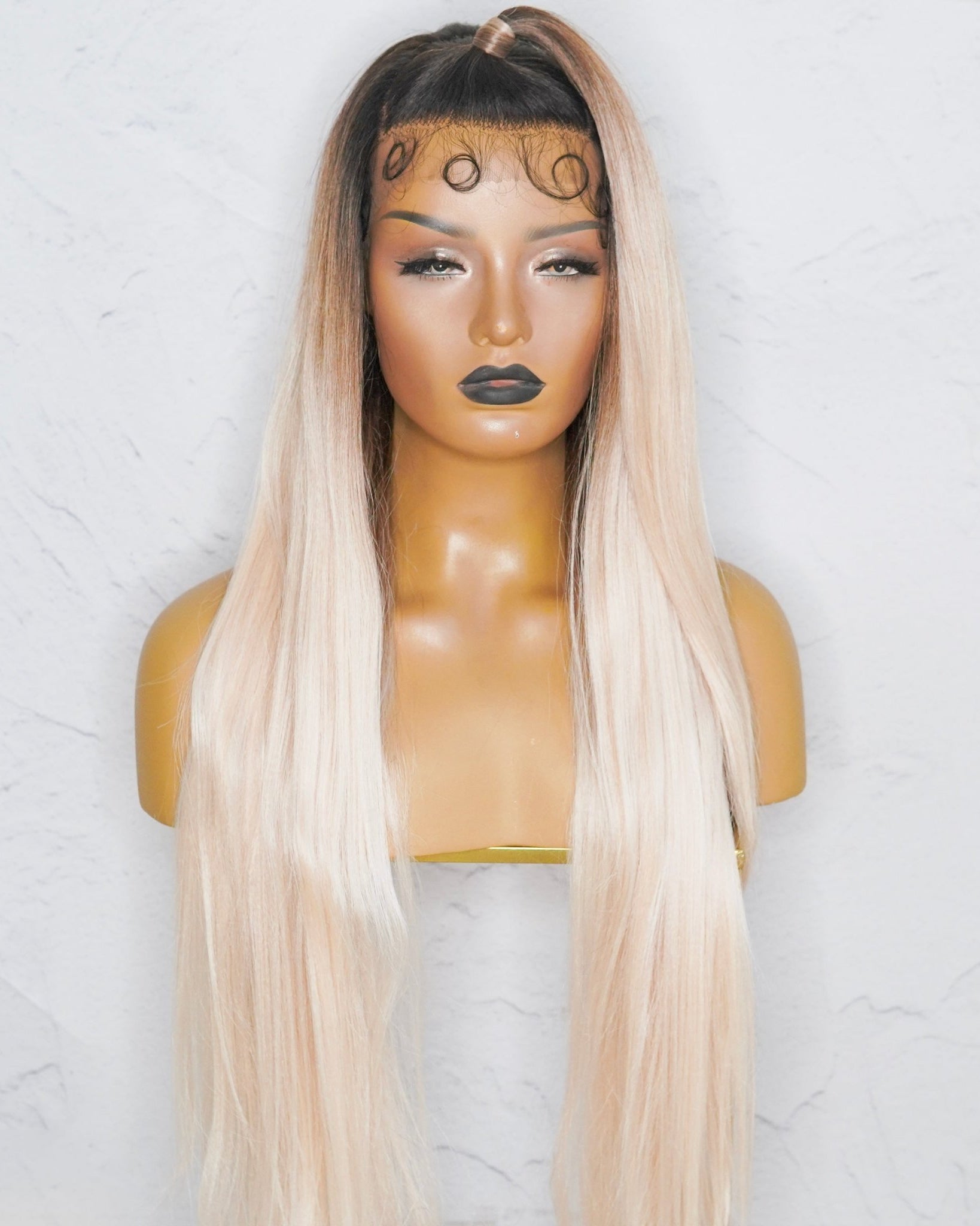 ESTELLE Brown Ombre Up Do Lace Front Wig - Milk & Honey Wigs