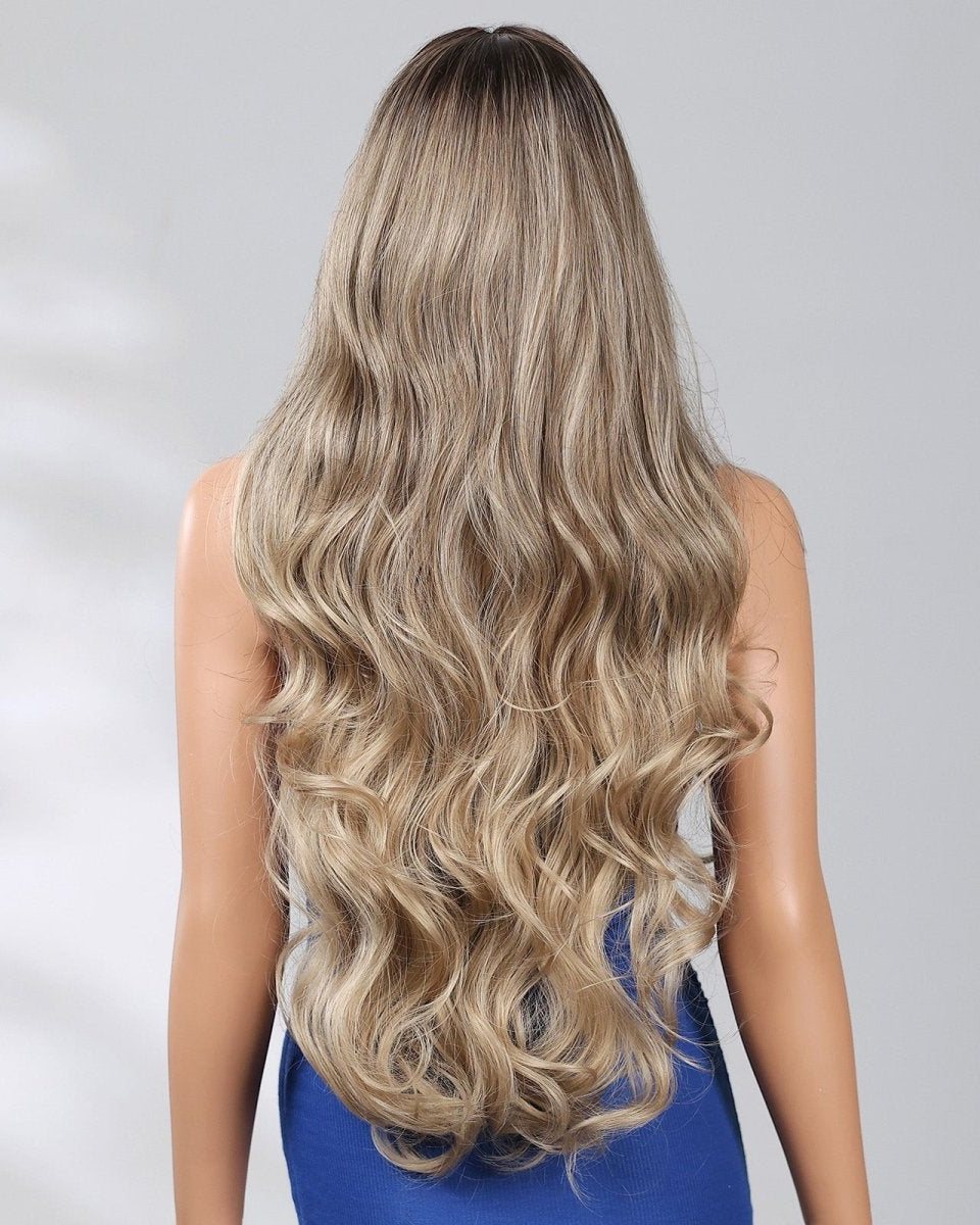Extra Long Dark Blonde Wavy Fringe Wig - MARKETPLACE - Milk & Honey Wigs