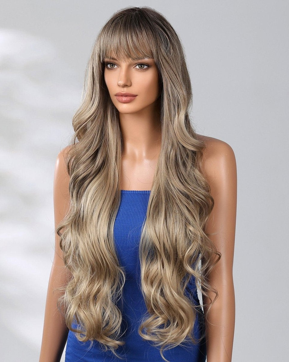 Extra Long Dark Blonde Wavy Fringe Wig - MARKETPLACE - Milk & Honey Wigs