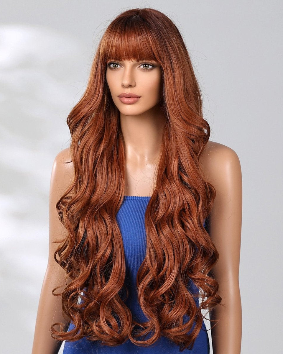 Extra Long Ginger Wavy Fringe Wig - MARKETPLACE - Milk & Honey Wigs