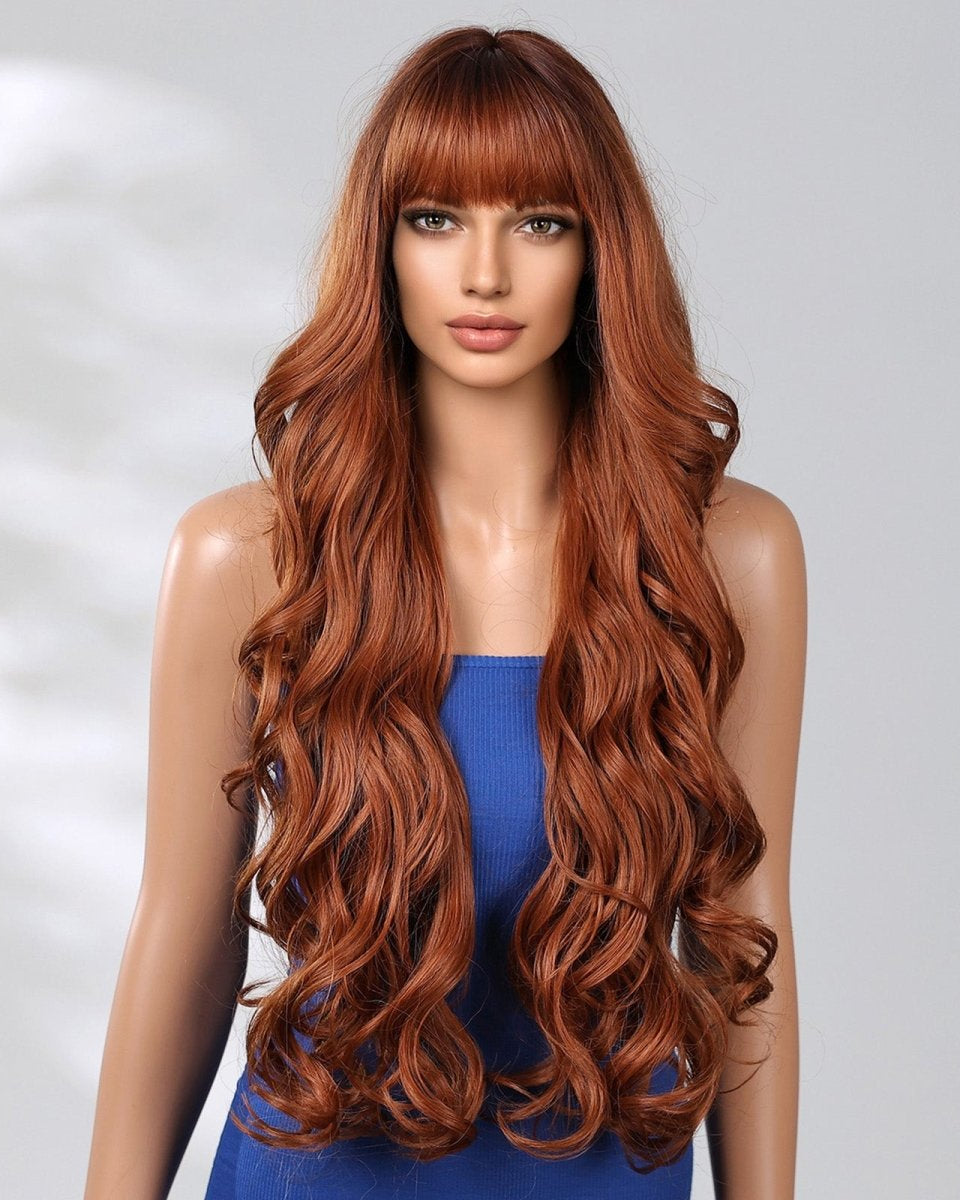 Extra Long Ginger Wavy Fringe Wig - MARKETPLACE - Milk & Honey Wigs