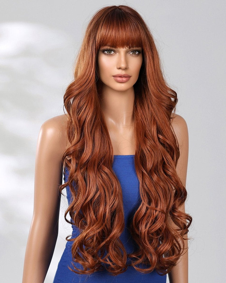Extra Long Ginger Wavy Fringe Wig - MARKETPLACE - Milk & Honey Wigs