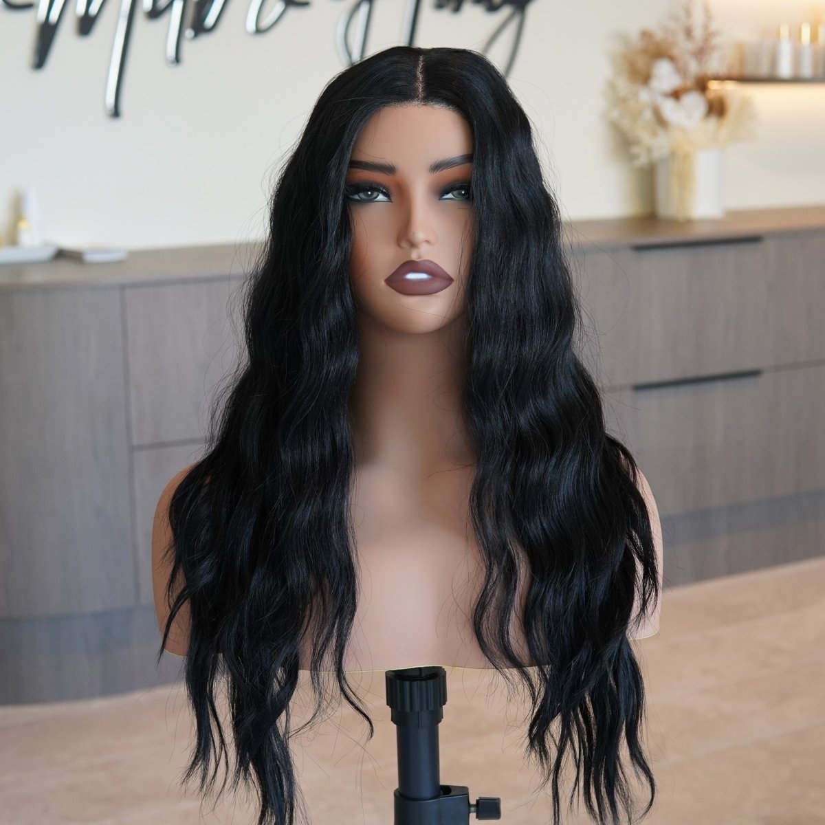 FAYE Natural Black 22" Lace Front Wig - Milk & Honey Wigs