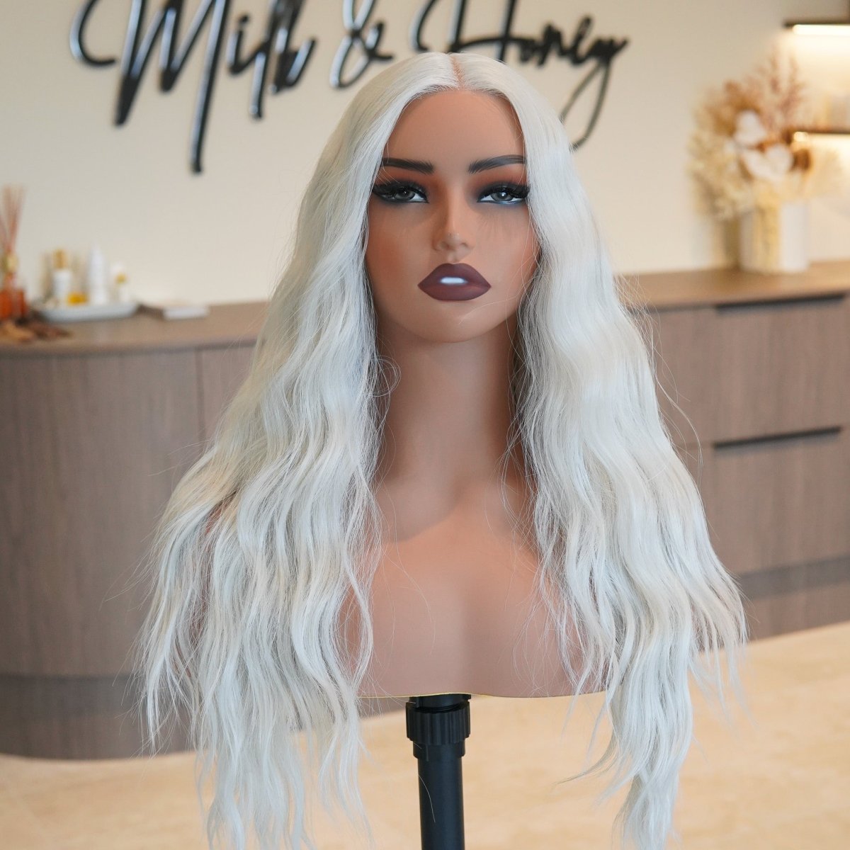 FAYE White Blonde 22" Lace Front Wig - Milk & Honey Wigs