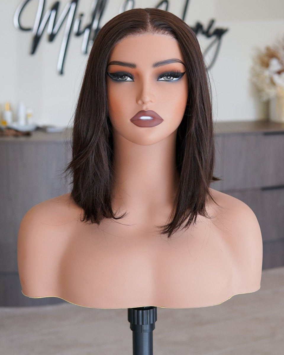 GIA Chocolate Brown Bob Lace Front Wig - Milk & Honey Wigs
