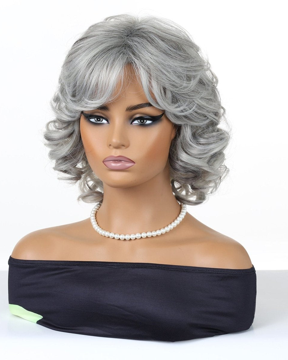 Grey Curl Fringe Wig - MARKETPLACE - Milk & Honey Wigs