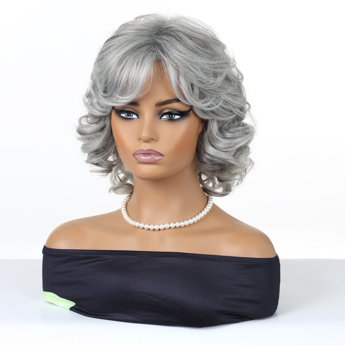 Grey Curl Fringe Wig - MARKETPLACE - Milk & Honey Wigs