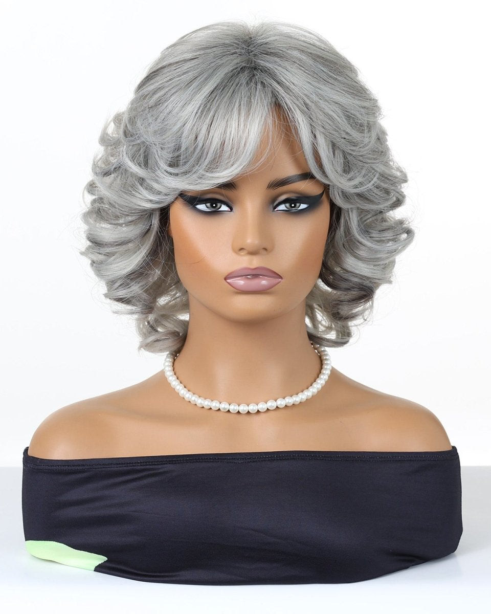 Grey Curl Fringe Wig - MARKETPLACE - Milk & Honey Wigs