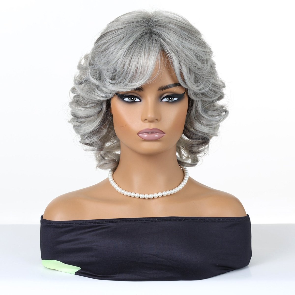 Grey Curl Fringe Wig - MARKETPLACE - Milk & Honey Wigs
