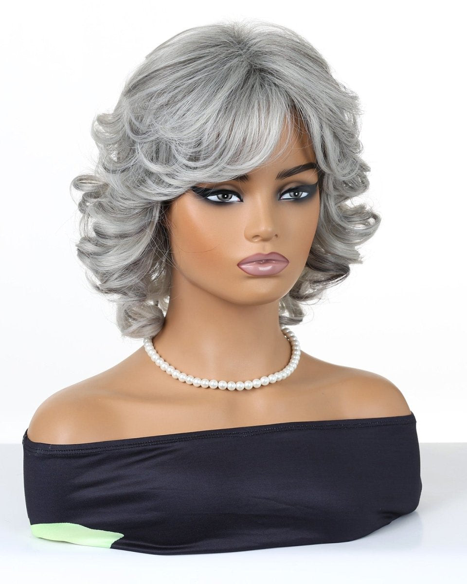 Grey Curl Fringe Wig - MARKETPLACE - Milk & Honey Wigs