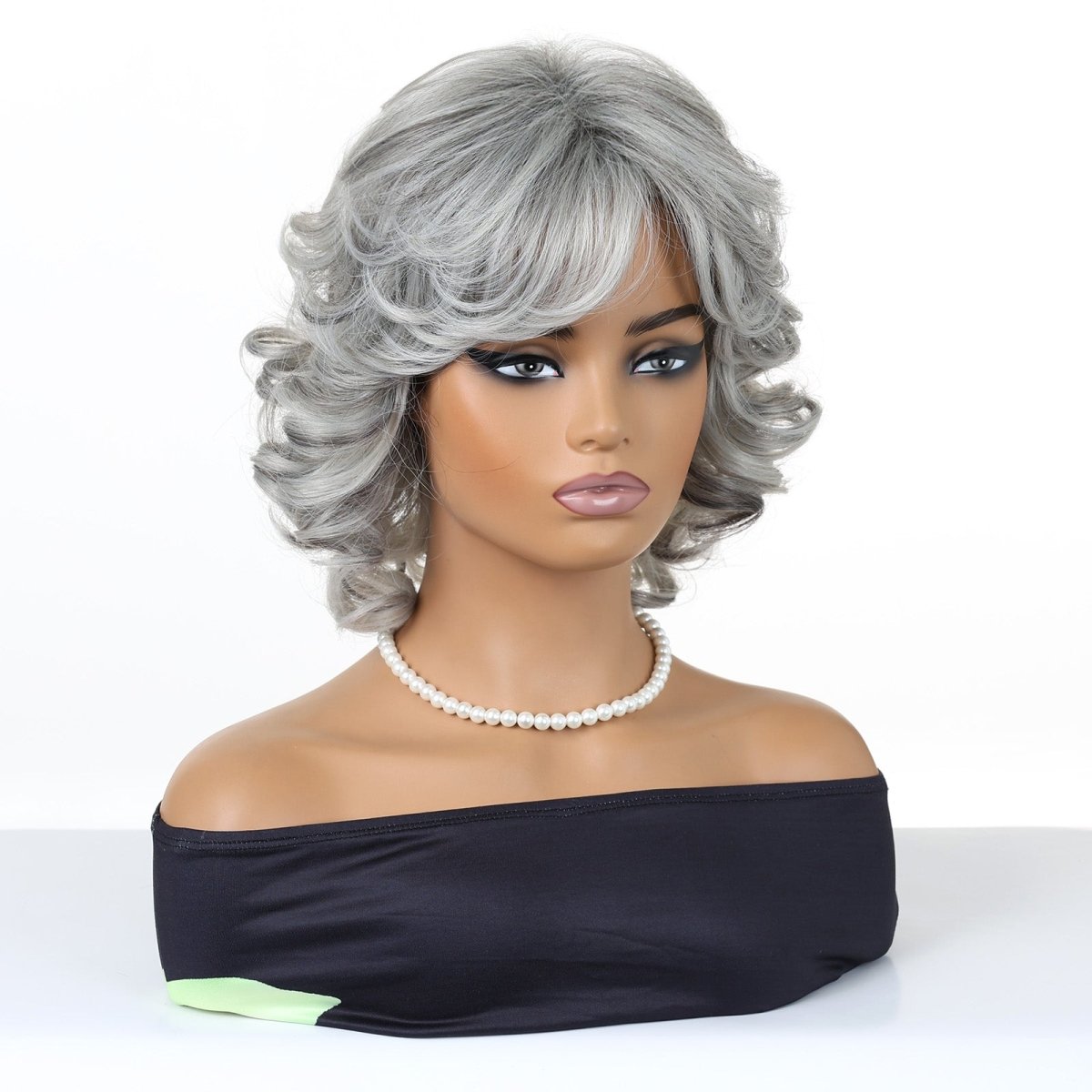 Grey Curl Fringe Wig - MARKETPLACE - Milk & Honey Wigs