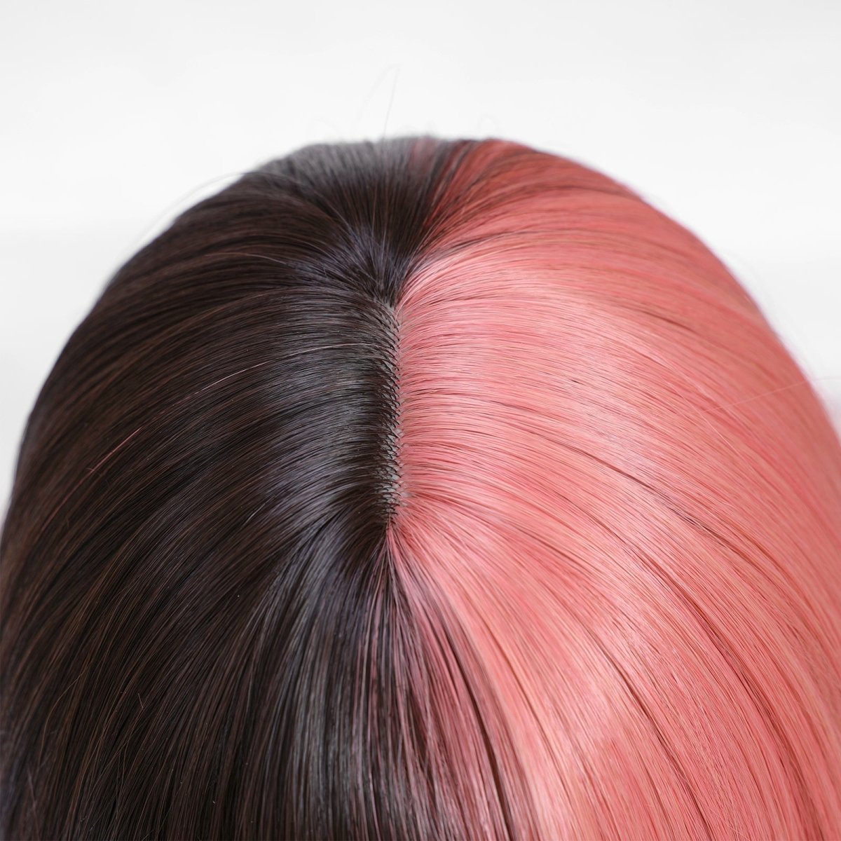 Half Pink Half Black Blunt Bob with Full Fringe Wig - MARKETPLACE - Milk & Honey Wigs