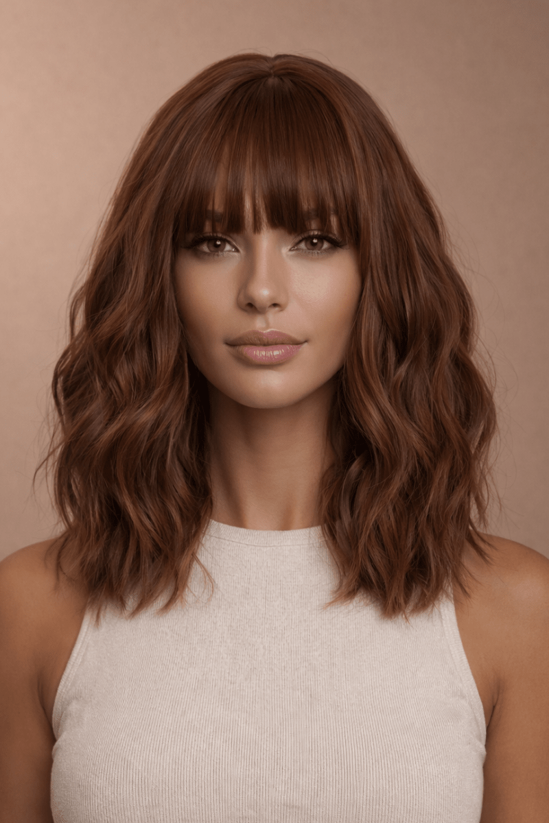 HAYLEY - Medium Brown - Fringe Wig | Brown, 12 Inch & Shorter, Fringe, Synthetic Hair | Milk & Honey Wigs