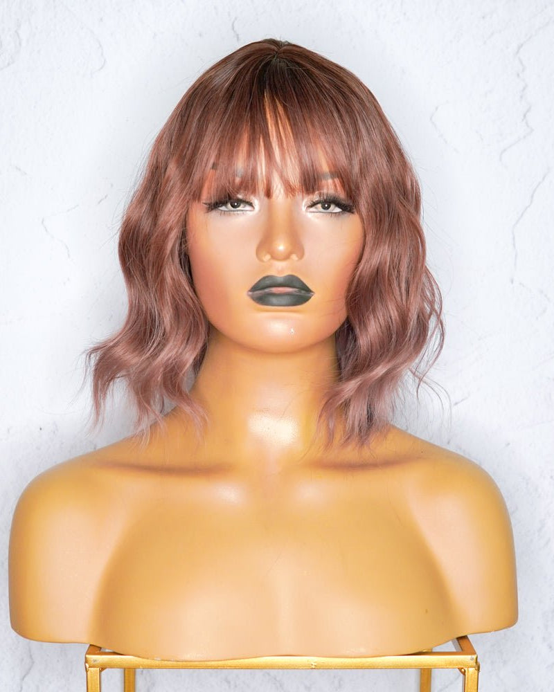 HAYLEY Ombre Mauve Brown Bob Fringe Wig - Milk & Honey Wigs