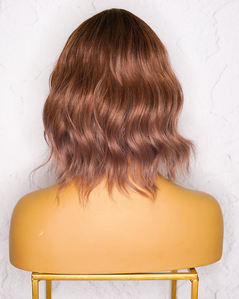 HAYLEY Ombre Mauve Brown Bob Fringe Wig - Milk & Honey Wigs