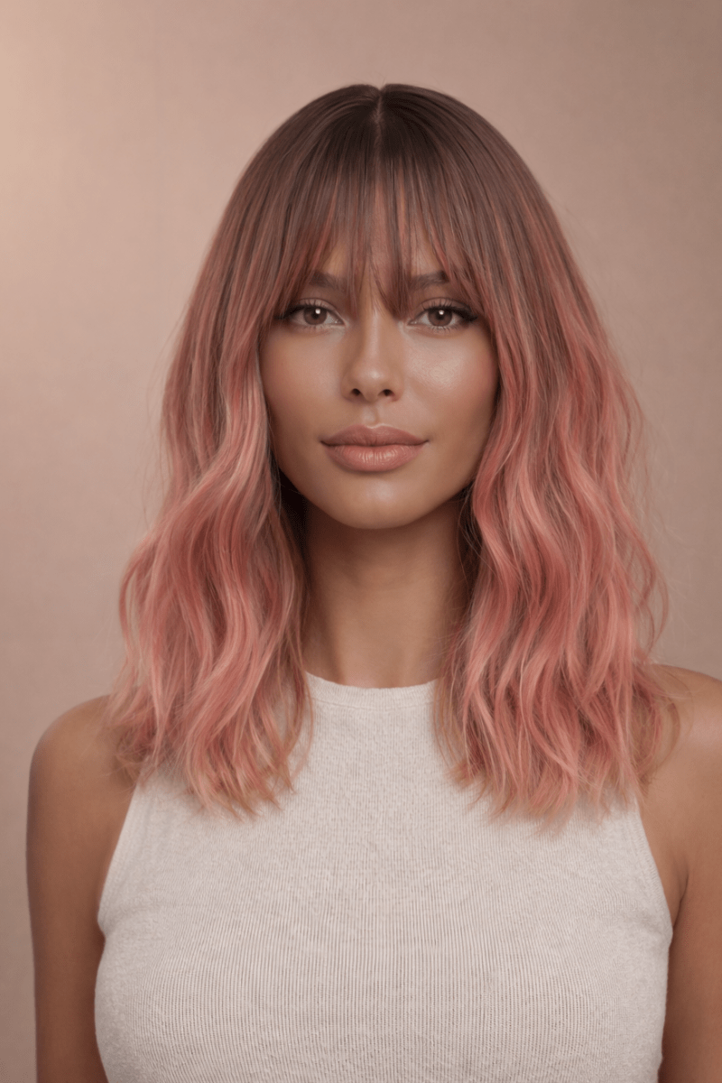 HAYLEY - Ombre Pink - Fringe Wig - Milk & Honey Wigs