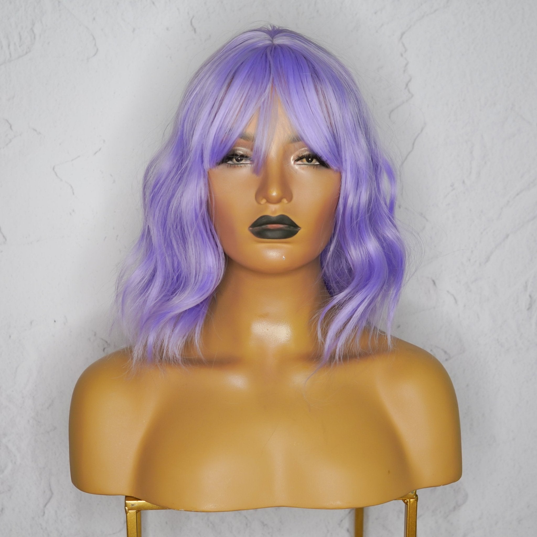 HAYLEY Purple Bob Fringe Wig - Milk & Honey Wigs