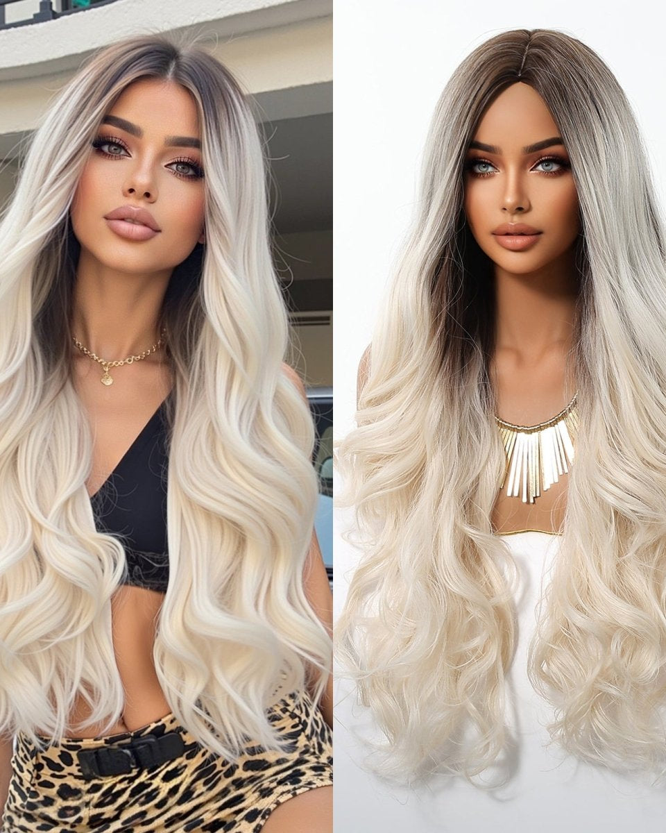 Ice Blonde with Dark Roots Wig - MARKETPLACE - Milk & Honey Wigs