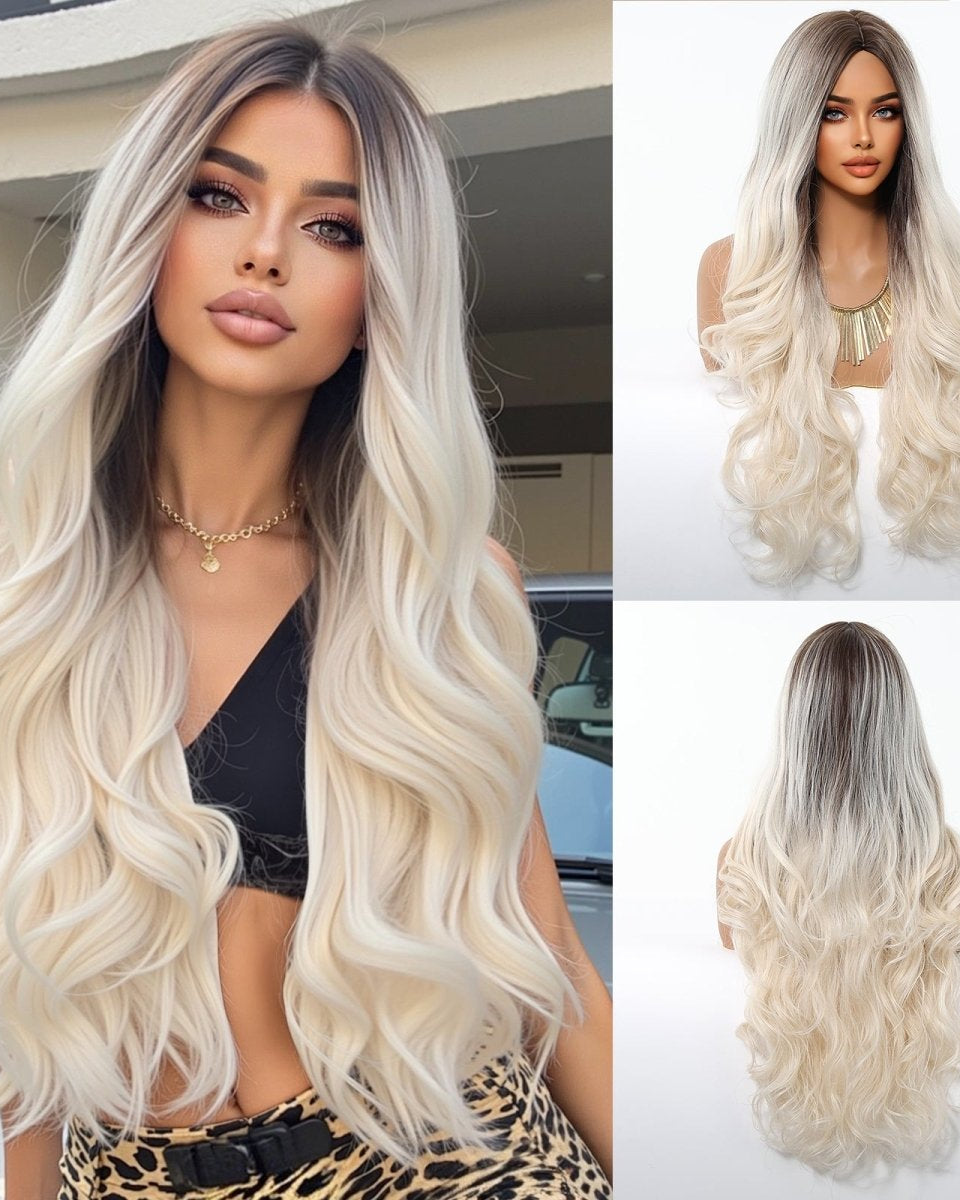 Ice Blonde with Dark Roots Wig - MARKETPLACE - Milk & Honey Wigs