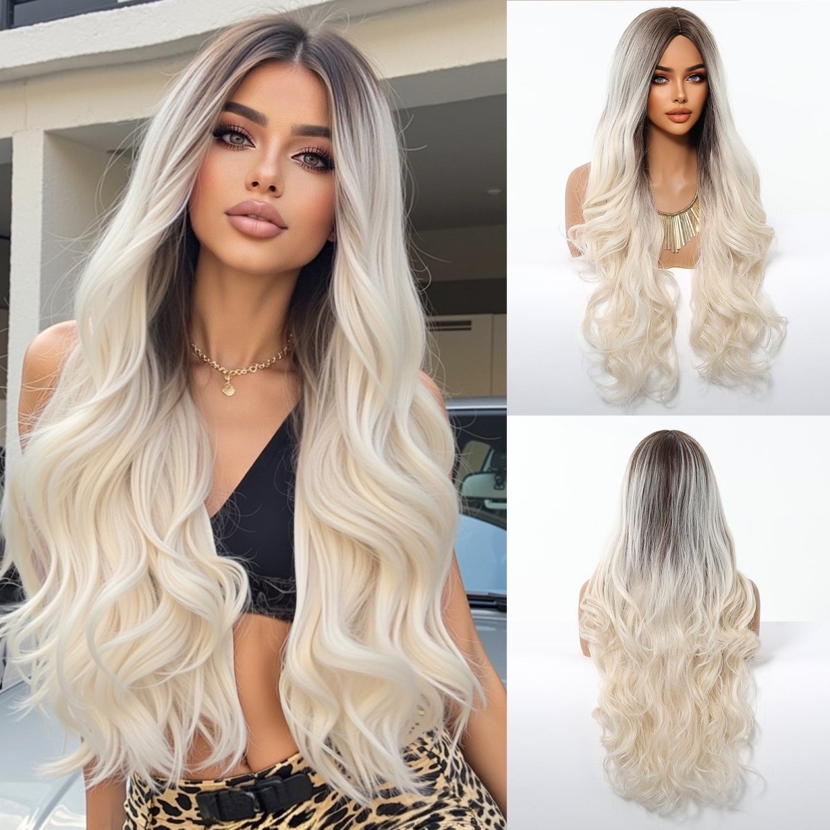 Ice Blonde with Dark Roots Wig - MARKETPLACE - Milk & Honey Wigs