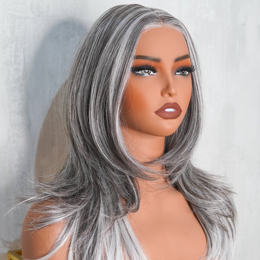 JEAN Ash Grey ( Salt & Pepper ) 13X6 Lace Front Wig - Milk & Honey Wigs
