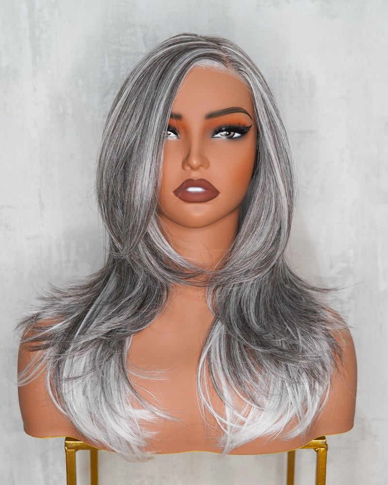 JEAN Ash Grey ( Salt & Pepper ) 13X6 Lace Front Wig - Milk & Honey Wigs