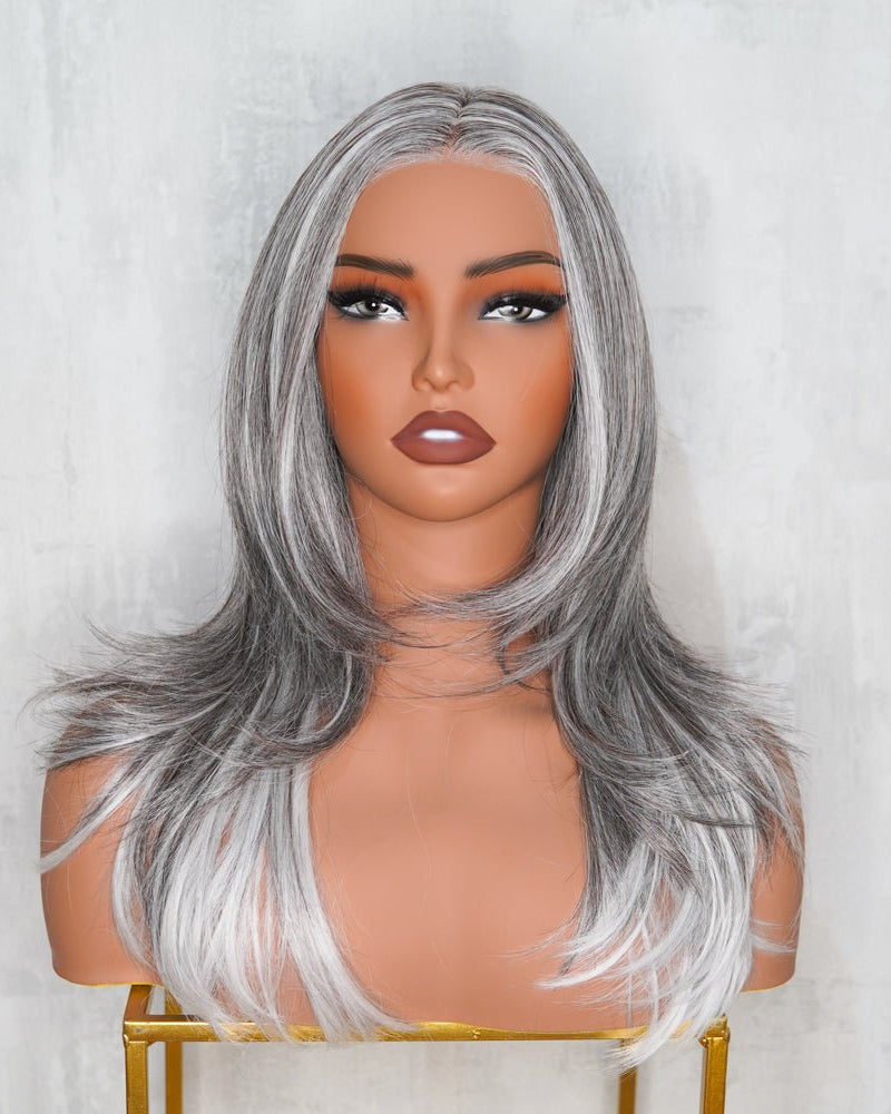 JEAN Ash Grey ( Salt & Pepper ) 13X6 Lace Front Wig - Milk & Honey Wigs