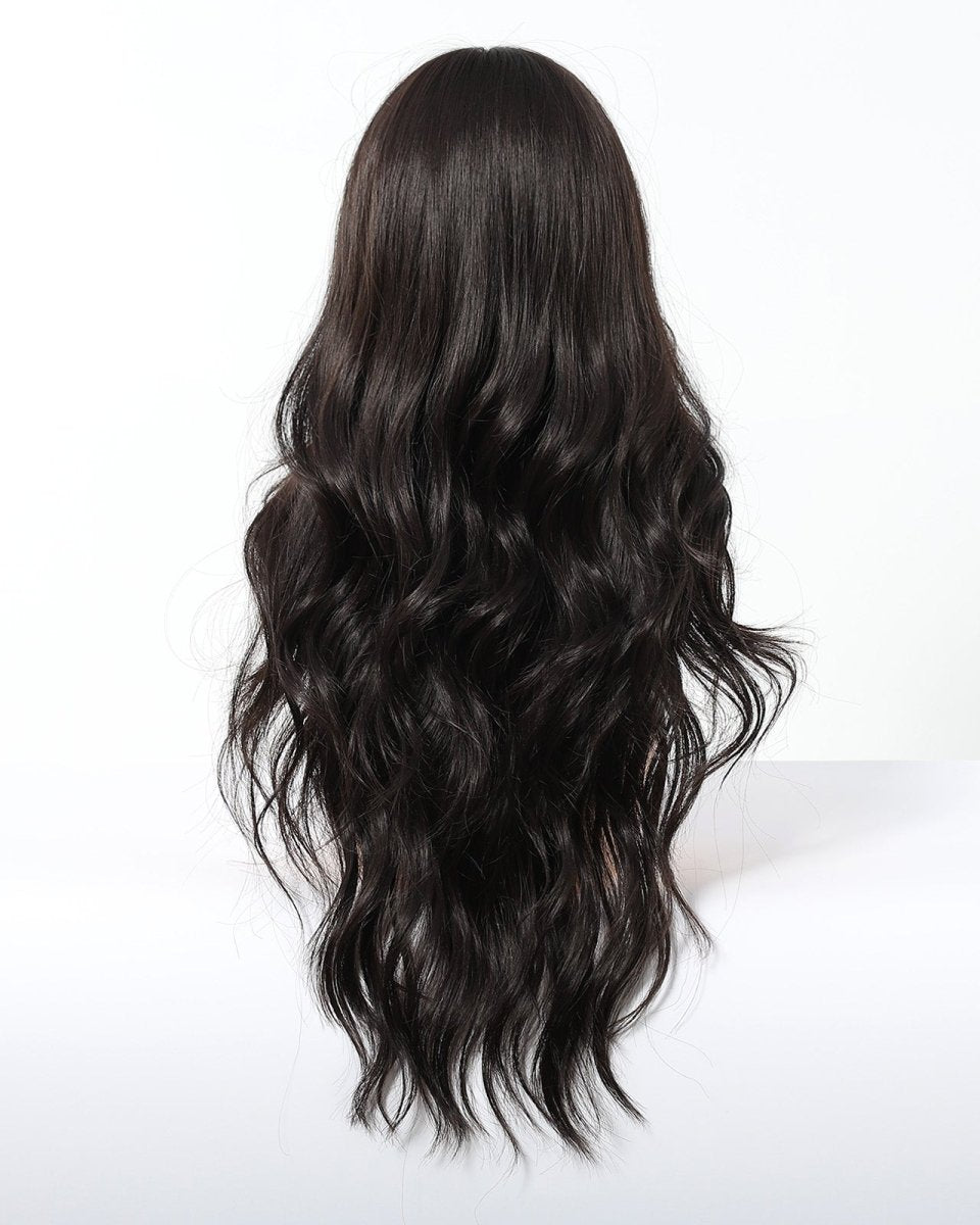 Jet Black Wavy with Full Fringe Wig - MARKETPLACE - Milk & Honey Wigs
