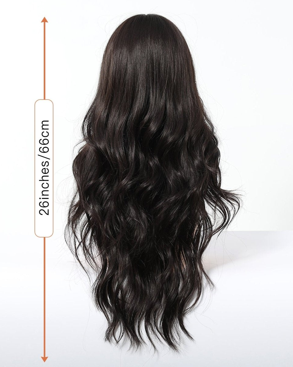 Jet Black Wavy with Full Fringe Wig - MARKETPLACE - Milk & Honey Wigs