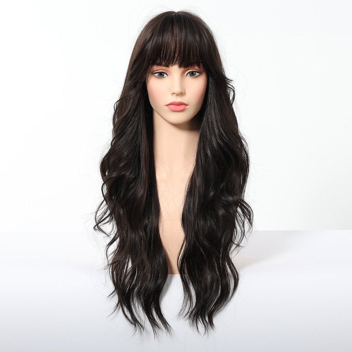 Jet Black Wavy with Full Fringe Wig - MARKETPLACE - Milk & Honey Wigs